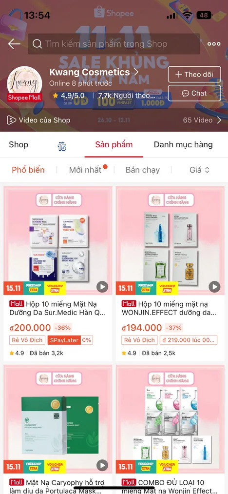Gian hàng Kwang Cosmetics trên Shopee